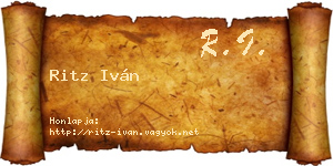 Ritz Iván névjegykártya